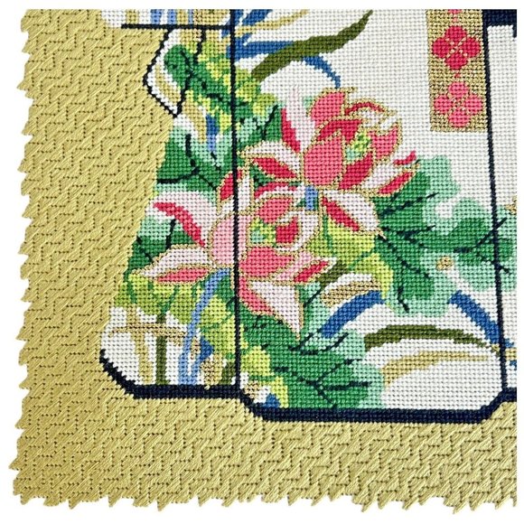 Lee Oriental 4 Seasons Summer Kimono Needlepoint Completed Finished Canvas Japan - Picture 6 of 9